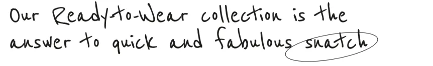 Ready To Wear Writing